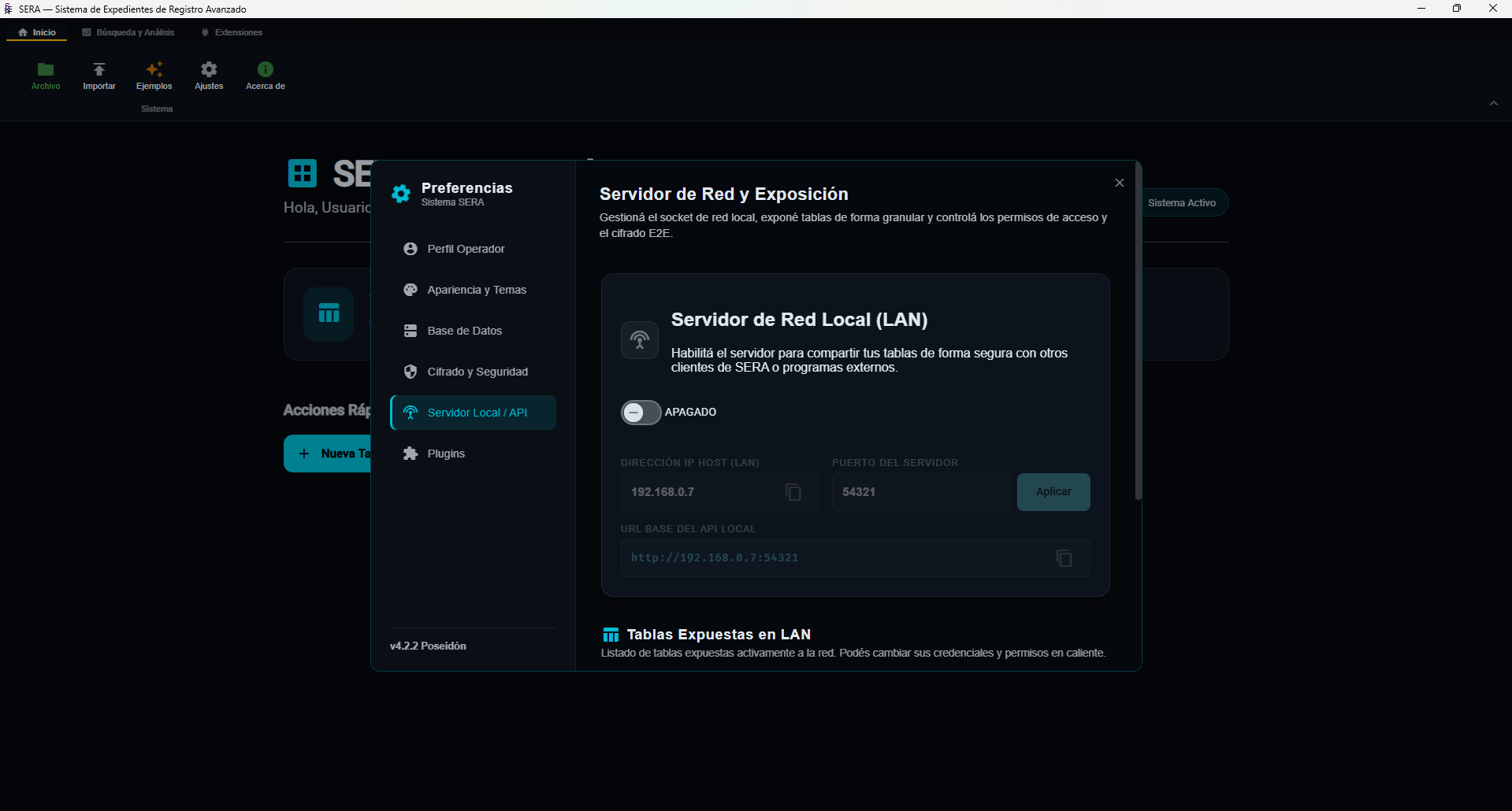 Configuración de plugins y ajustes de integración