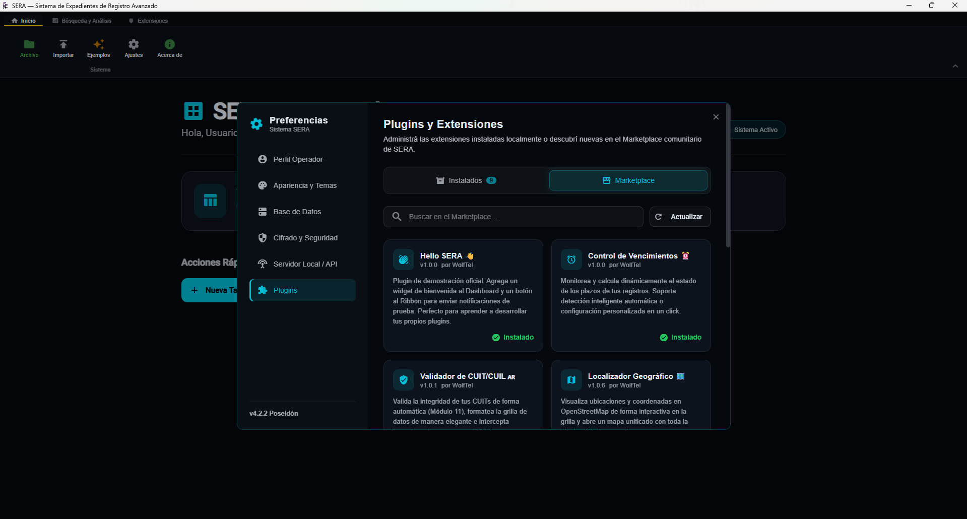 Marketplace Oficial de Plugins SERA